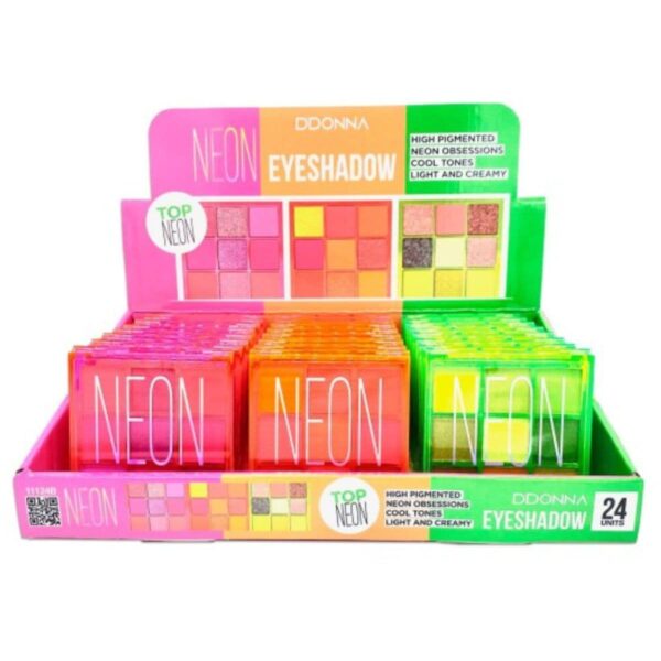 NEON EYESHADOW PINK + ORANGE + GREEN